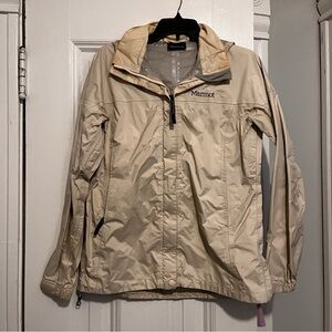 Marmot Light Tan and Grey Rain Jacket